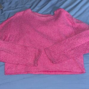 Zara Vibrant Pink Crew Neck Sweater
